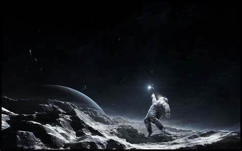 Wallpaper Space Astronaut Astronomy Asteroid Planet Moon Dark
