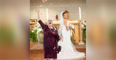 83 year old flower girl steals the show at granddaughter s wedding