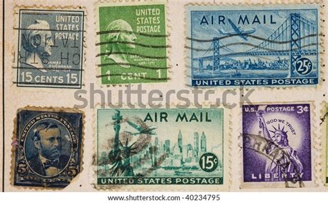 Vintage Us Postage Stamps Stock Photo 40234795 Shutterstock