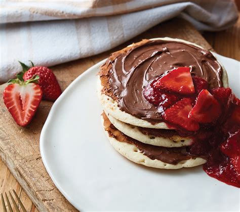 Italian Ricotta Pancakes With Nutella And Warm Strawberry Sauce Recipe