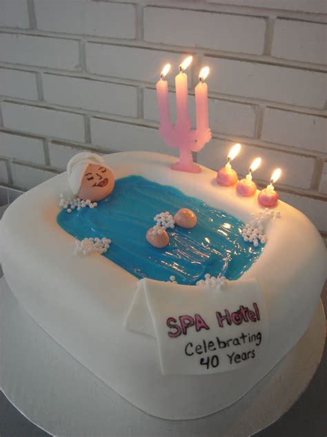 Birthday Cake Ideas Spa Theme Tags Bathtub Girl Soakong Spa Spa Birthday Cake Square