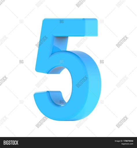 Light Blue Number 5 Image And Photo Bigstock