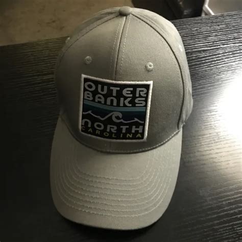 Outer Banks North Carolina Gray Beach Vacation Road Trip Adjustable Hat