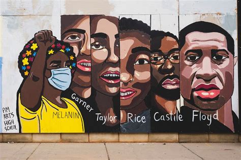 minneapolis street art during and after the blm protests black lives matter art protest art