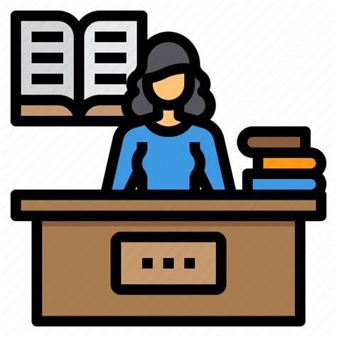 Book Education Library School Woman Icon Download On Iconfinder