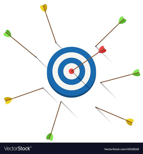 Lots Arrows Missed Hitting Target Mark And Only Vector Image