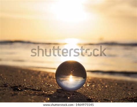 Close Lens Ball Golden Sunrise Reflection Stock Photo Edit Now 1464975545