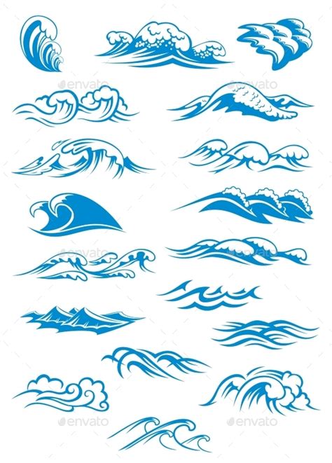 12 Ocean Wave Vector Shapes Images Wave Swirl Clip Art Ocean Waves