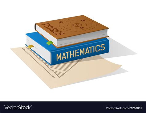Physics And Mathematics Books On Sheet Of Paper Vector Image