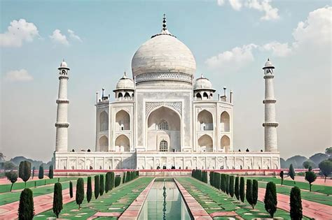 Premium Ai Image A Large White Building Sitting On Top Of A Lush