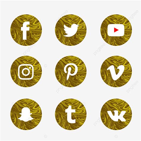 Social Media Abstract Icons Gold Luxury Template For Free Download On