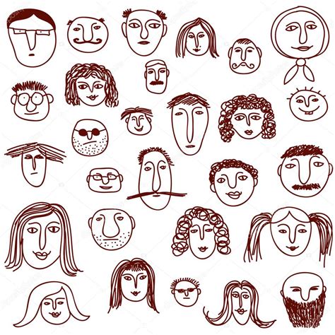 Faces Doodles — Stock Vector © Svinka 2041485
