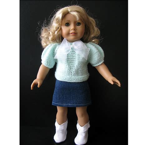 ravelry art deco short sleeve top for 18 ag doll pattern by knit n play