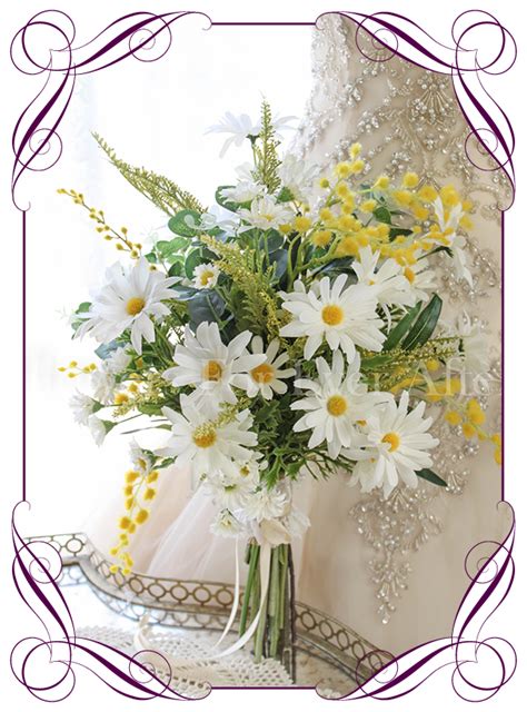 You can tie the bridal bouquet with step 3: Daisy-elegant-silk-artificial-bridal-bouquet-daisies ...