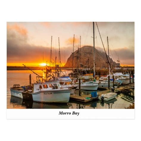 Morro Bay Harbor At Sunset Postcard