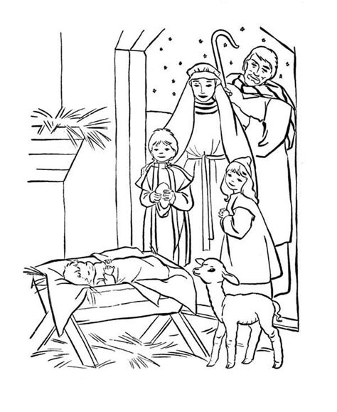 Depiction Of Baby Jesus Nativity Coloring Page Kids Play Color