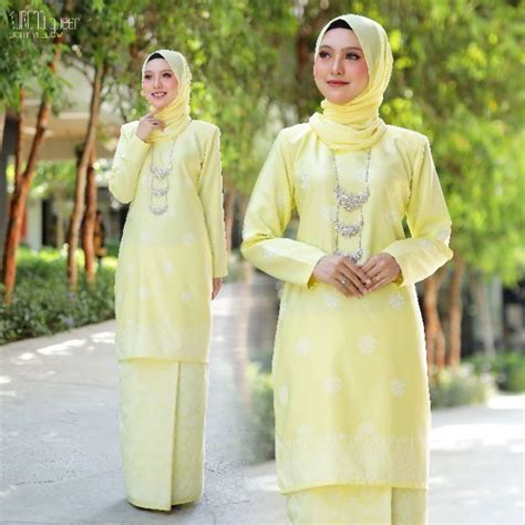 Baju Kurung Songket Tabur Yellow Shopee Malaysia