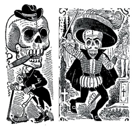 Jose Guadalupe Posada Skulls Drawing Hispanic Art Mexican Art