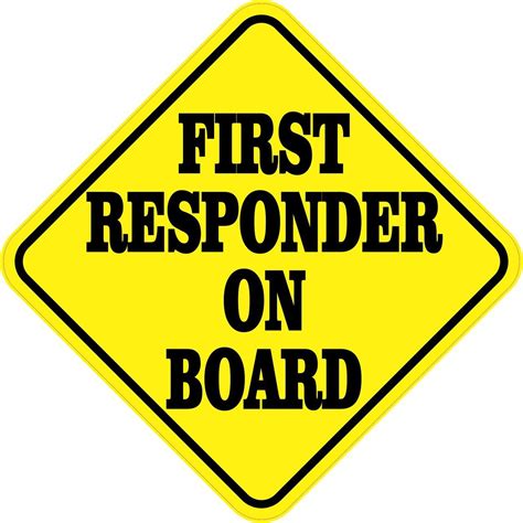 5in X 5in First Responder On Board Sticker