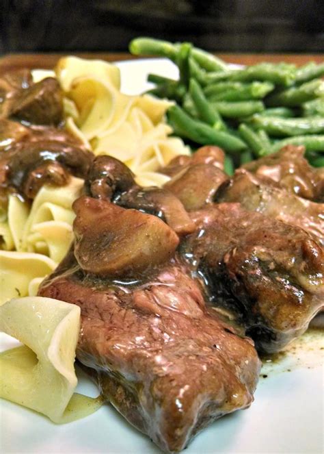 Once you try this beef chuck eye steak recipe, you'll see that it's way more tender than a regular chuck steak! Slow Cooker Mushroom Braised Chuck Steaks - A Kitchen Hoor's Adventures