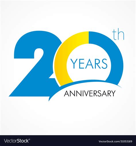 20 Years Anniversary Logo Royalty Free Vector Image