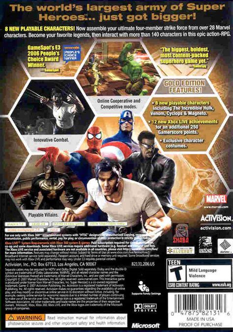 Marvel Ultimate Alliance Gold Edition Character Guide Sapjesquare