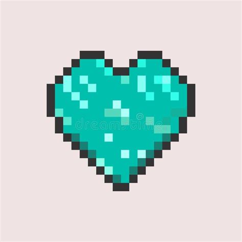 Pixel Heart Pixel Art Vector Template Stock Vector Illustration Of