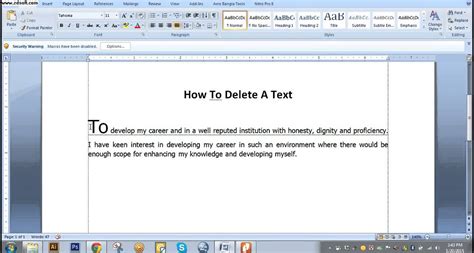 How To Delete Text In Ms Word 2007 Lesson 2 Youtube