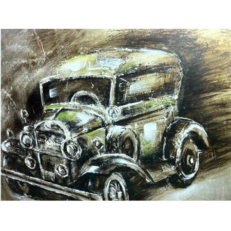 Vintage Chic Car Hand Painted Oil Painting On Canvas Oil Painting