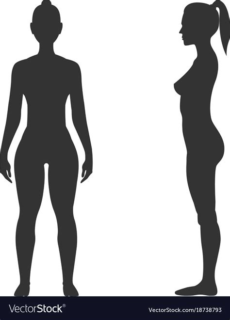 Woman Black Silhouette Front And Side View Vector Image Hot Sex Picture