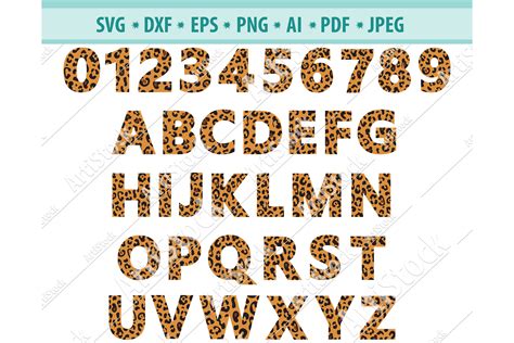 Papercraft Craft Supplies And Tools Leopard Color Font Animal Fonts Svg 6