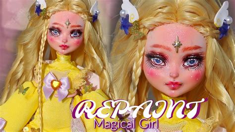 Repaint Magical Girl Barbie Ever After High Hybrid Ooak Custom Doll
