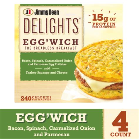 Jimmy Dean Delights Bacon Spinach Onion With Turkey Sausage Egg Wich