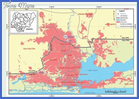 Satellite image of lagos, nigeria and near destinations. Lagos Metro Map - ToursMaps.com