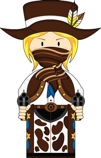 Ilustración De Enmascarado Wild West Cowgirl Y Más Vectores Libres De Derechos De Chica