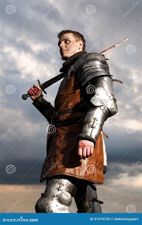 Knight Holding Sword Stock Image Image Of European Antique 31574735