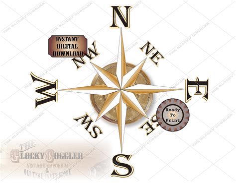 8 Direction Compass Clipart