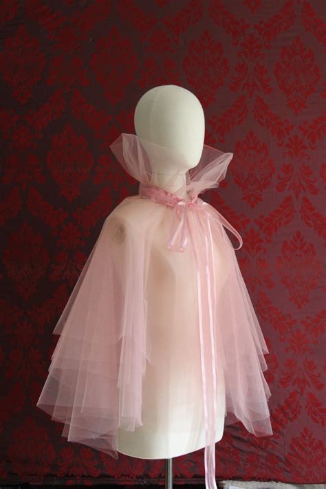 Good Fairy Cape Pink Layered Tulle Cape With Silk By Mascherina