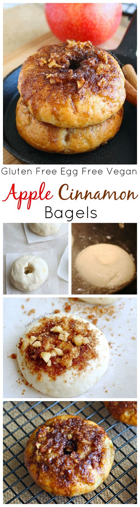 Never run out of delicious new ideas for breakfast, dinner, and dessert! Gluten Free Cinnamon Apple Bagels (Vegan Egg Free) - Petite Allergy Treats