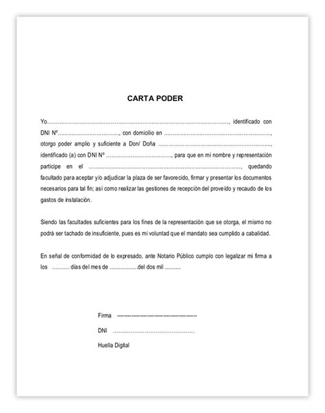 Carta De Poder Simple Word Doc Pdfpara Imprimir M Xico