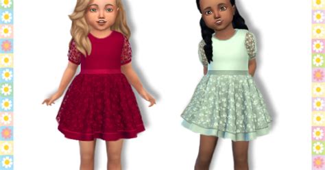 Custom Content For Sims 4 Elegant Dress For Toddlers