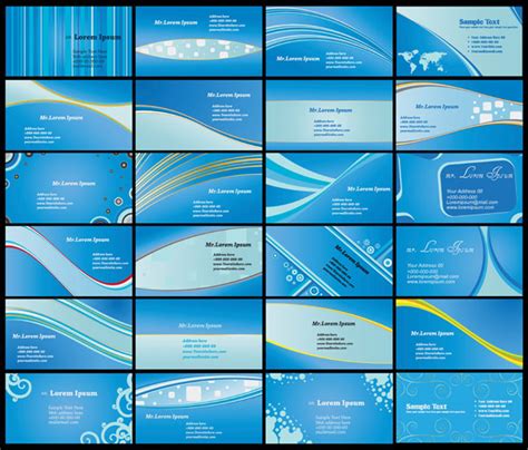 blue business cards vectors   vectors graphic design