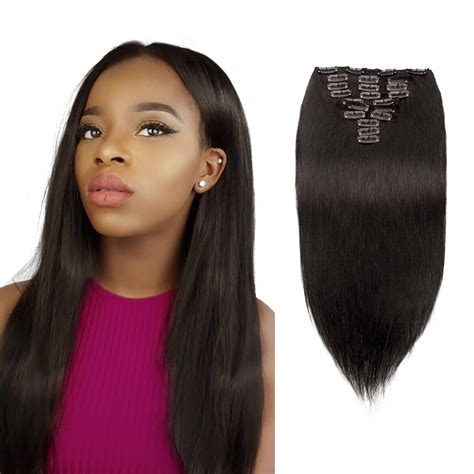 Bellami clip in hair extensions are 100% remy human hair extensions. Straight Virgin Brazilian Clip In Hair Extensions Natural ...
