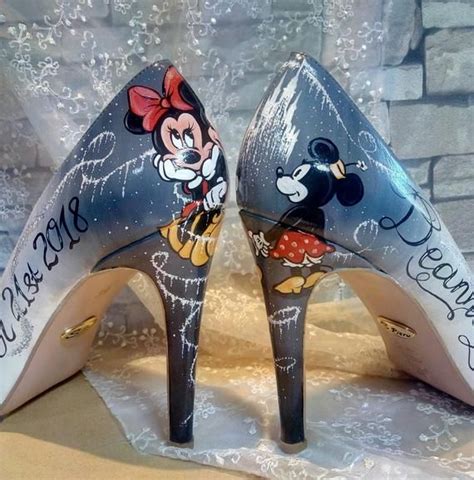 Bridal Shoeshand Painted Wedding Shoes Disney Weddingcustom Etsy Uk