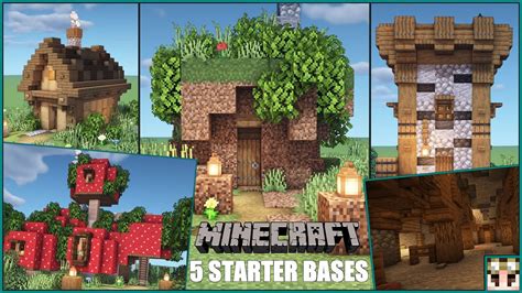 Minecraft 5 Simple Starter Base Ideas Youtube