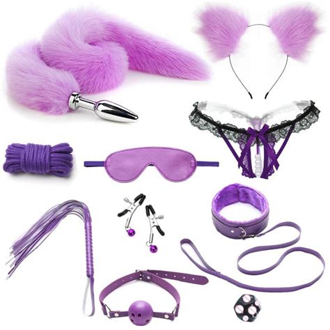 Sex 10 Piece Set Couple Sex Product Sm Tail Ball Gag Bed Ratchet Tie