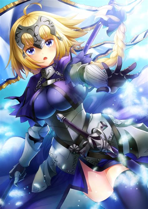 Wallpaper Illustration Blonde Long Hair Anime Girls Blue Eyes Dress Armor Sword Fate