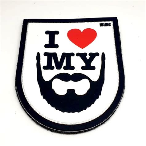 I Love My Beard Tactical Morale Pvc Patch Funny Airsoft Paintball 126
