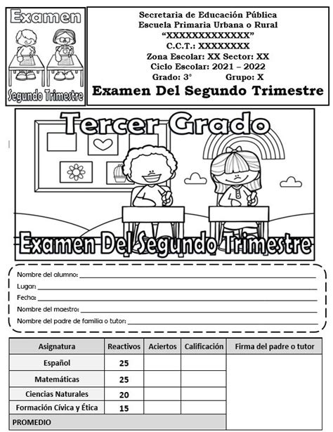 Examen Del Tercer Grado De Primaria Del Segundo Trimestre Ciclo Escolar