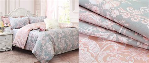 Amazon Com Brandream Blush Pink Bedding Sets Full Size Girls Damask Flower Bedding Cotton